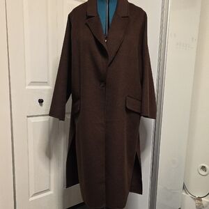 H&M Wool Blend Oversized Brown Women's Coat Size M